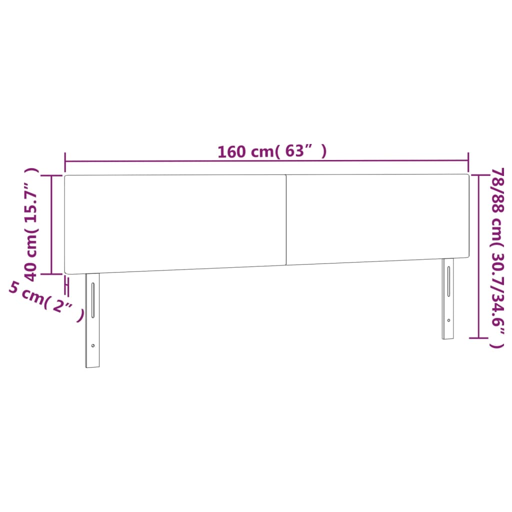 vidaXL Têtes de lit 2 pcs Blanc 80x5x78/88 cm Similicuir