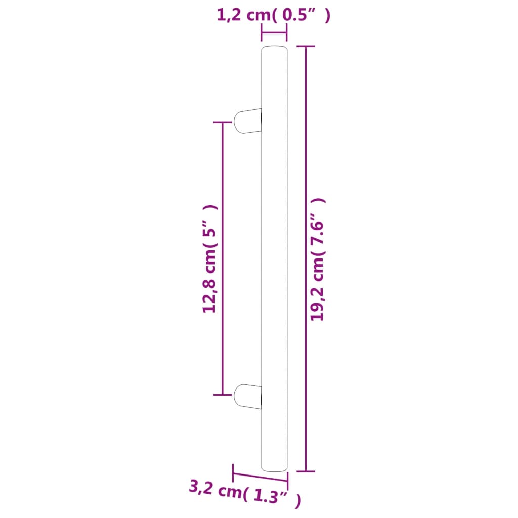 vidaXL Poignées d'armoire 10 pcs bronze 128 mm acier inoxydable