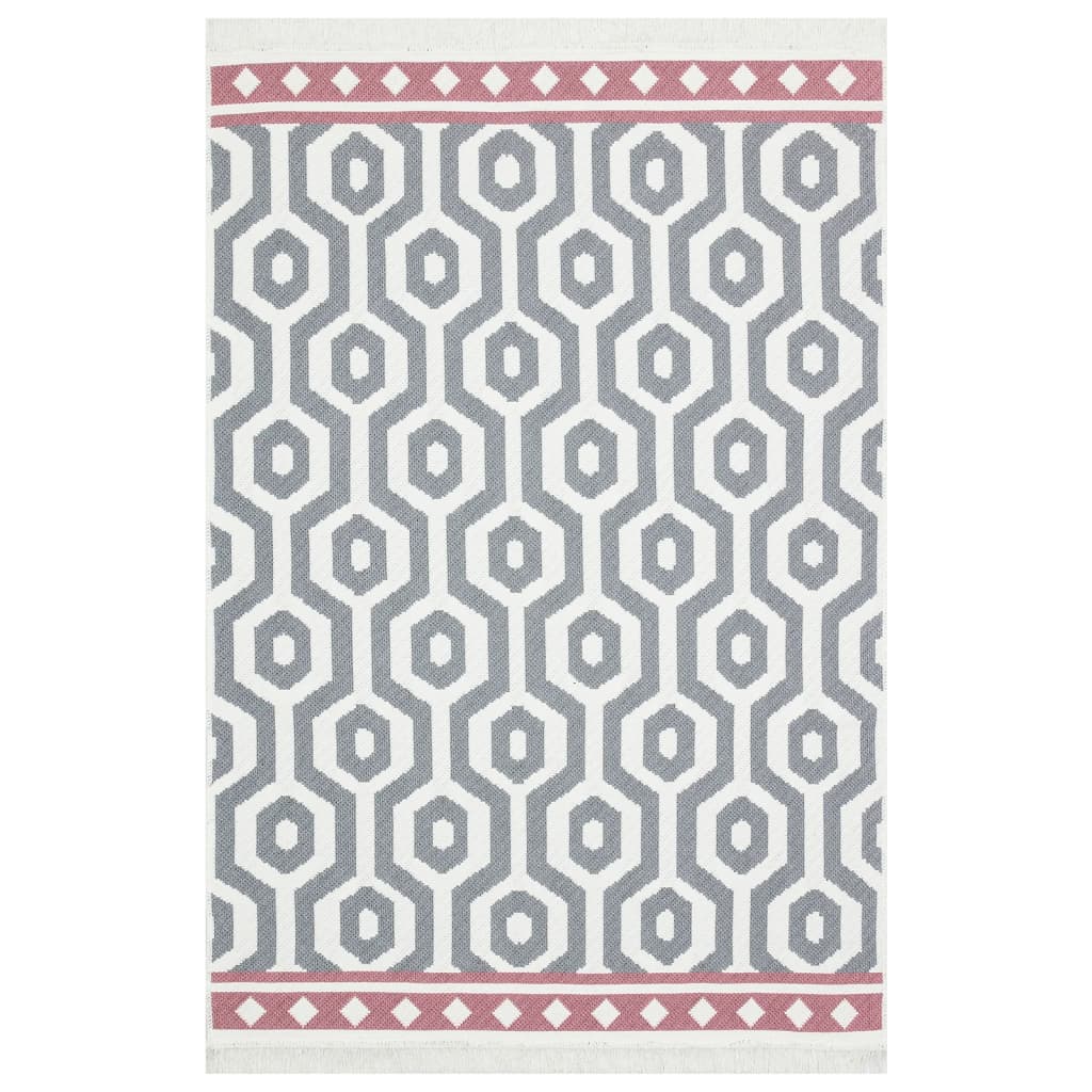 vidaXL Tapis Gris 160x230 cm Coton