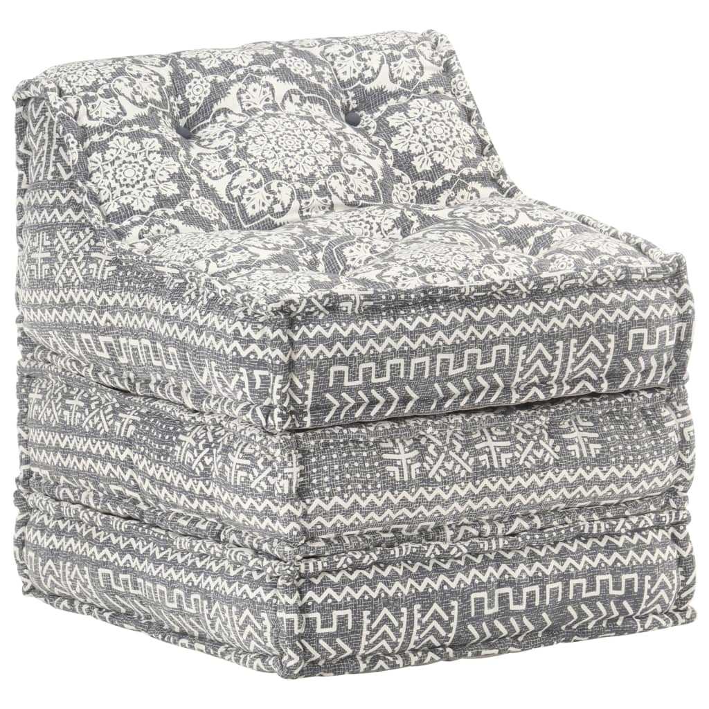 vidaXL Pouf modulaire Gris clair Tissu