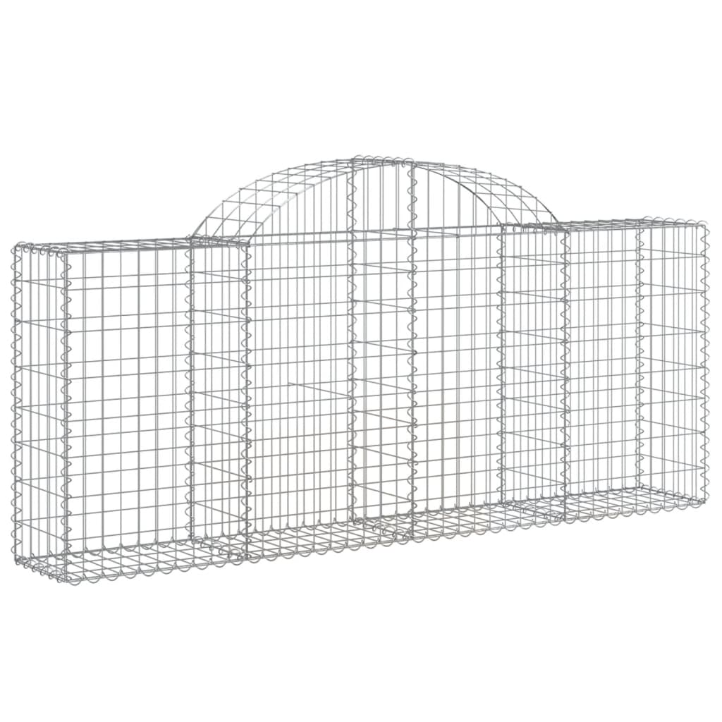 vidaXL Paniers à gabions arqués 3 pcs 200x30x80/100 cm Fer galvanisé