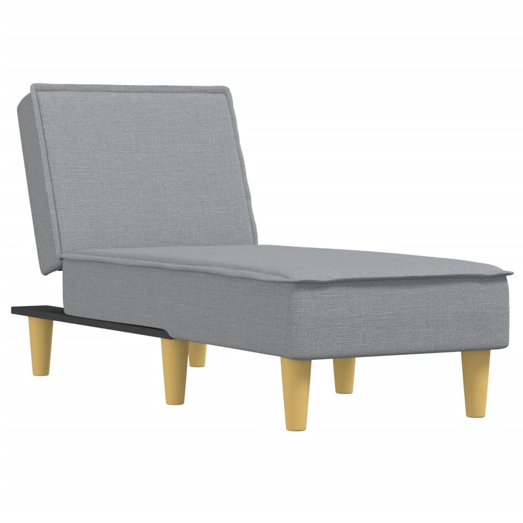 vidaXL Chaise longue gris clair tissu