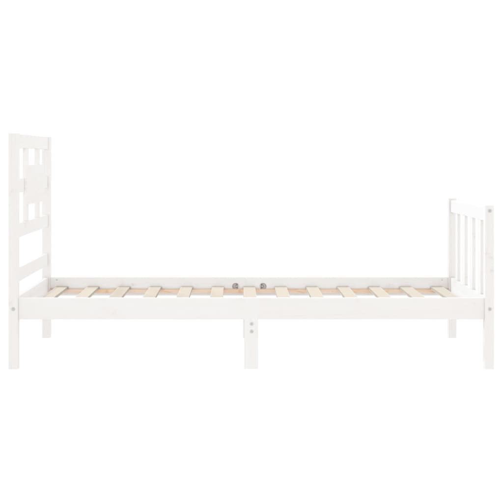 vidaXL Cadre de lit sans matelas blanc 100x200 cm bois de pin massif