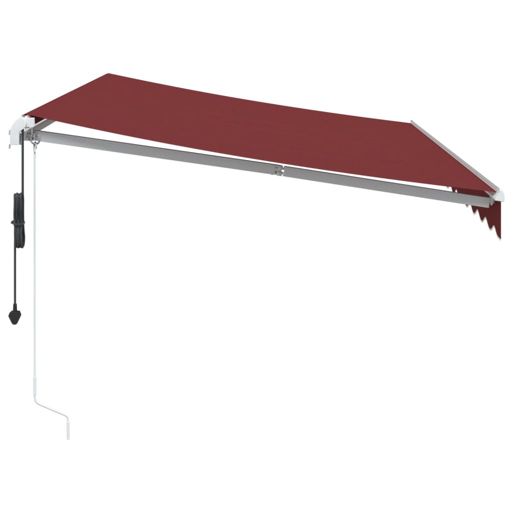 vidaXL Auvent rétractable automatique avec LED bordeaux 350x250 cm