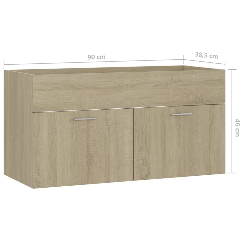 vidaXL Ensemble de meubles de salle de bain Chêne sonoma Aggloméré