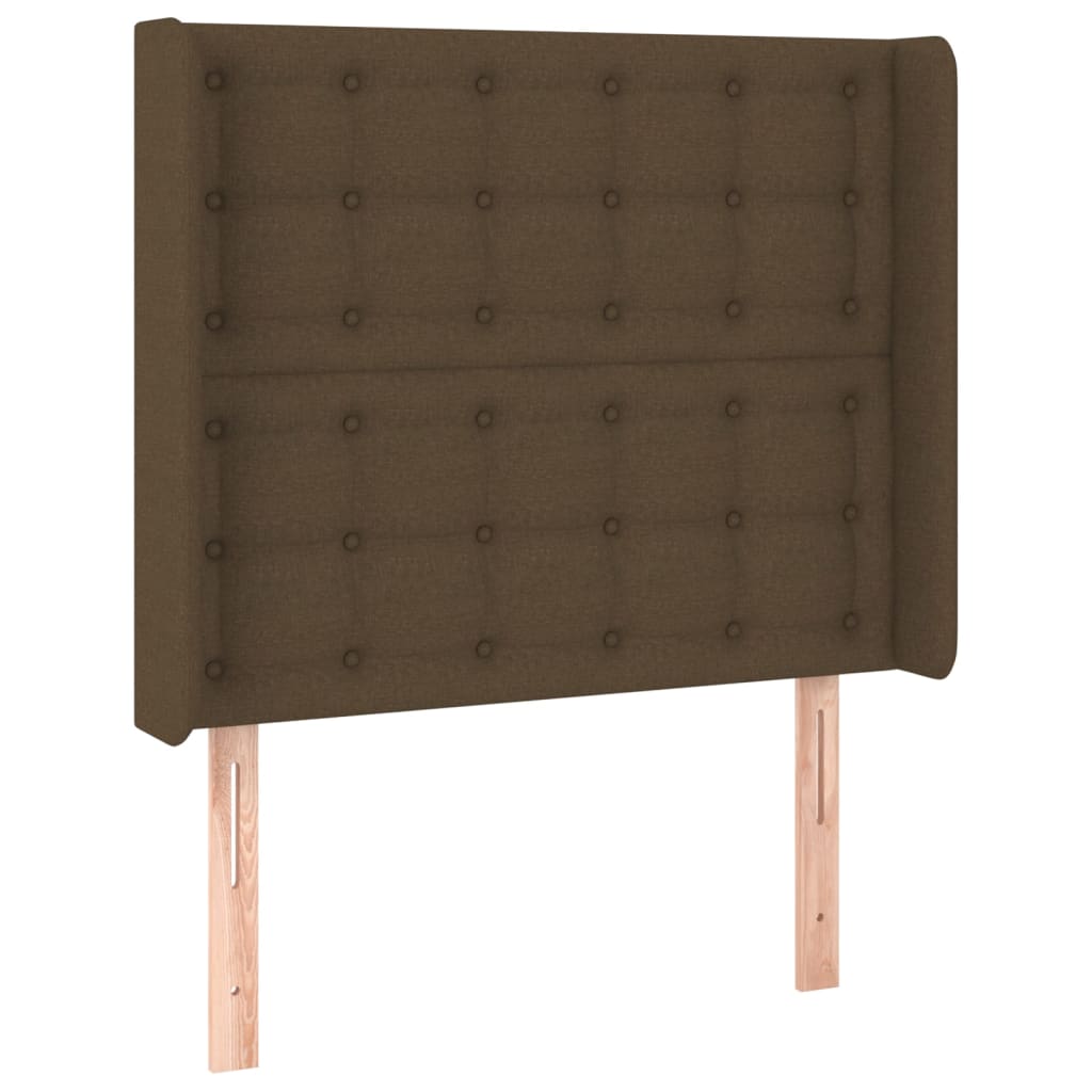 vidaXL Tête de lit à LED Marron foncé 83x16x118/128 cm Tissu