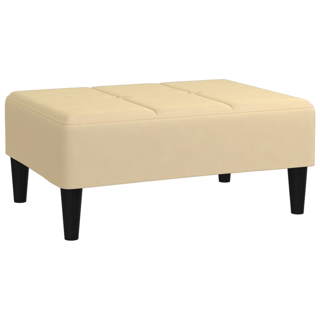 vidaXL Repose-pied Crème 78x56x32 cm Velours