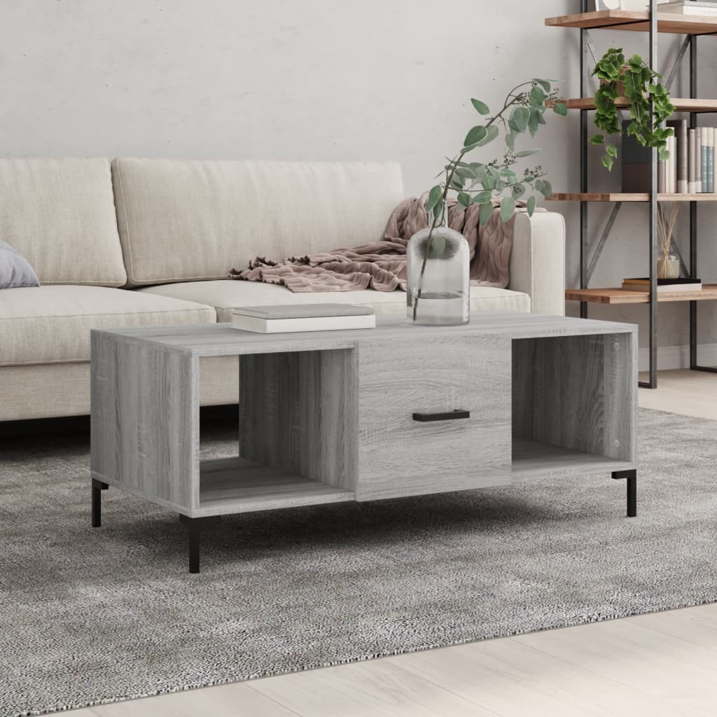 vidaXL Table basse sonoma gris 102x50x40 cm bois d'ingénierie