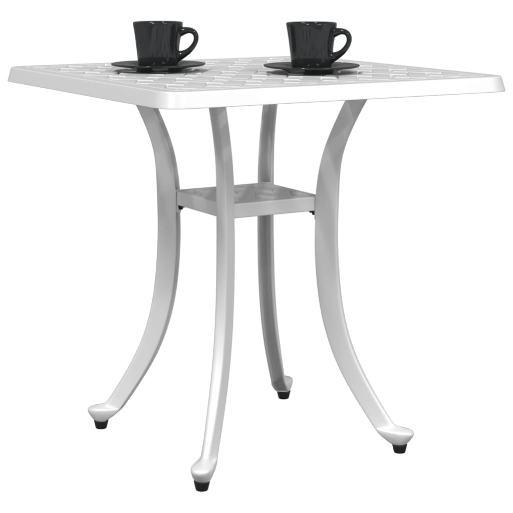 vidaXL Table de jardin blanc 53x53x53 cm aluminium coulé