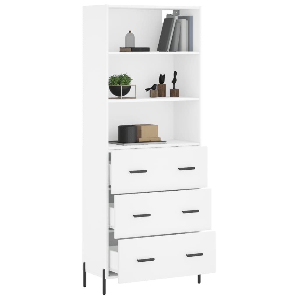 vidaXL Buffet haut Blanc 69,5x34x180 cm Bois d'ingénierie