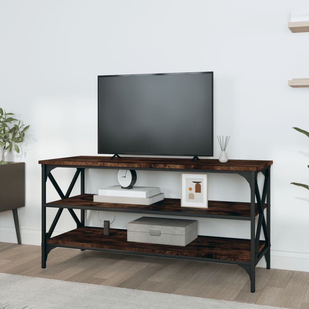 vidaXL Meuble TV Chêne fumé 100x40x50 cm Bois d'ingénierie