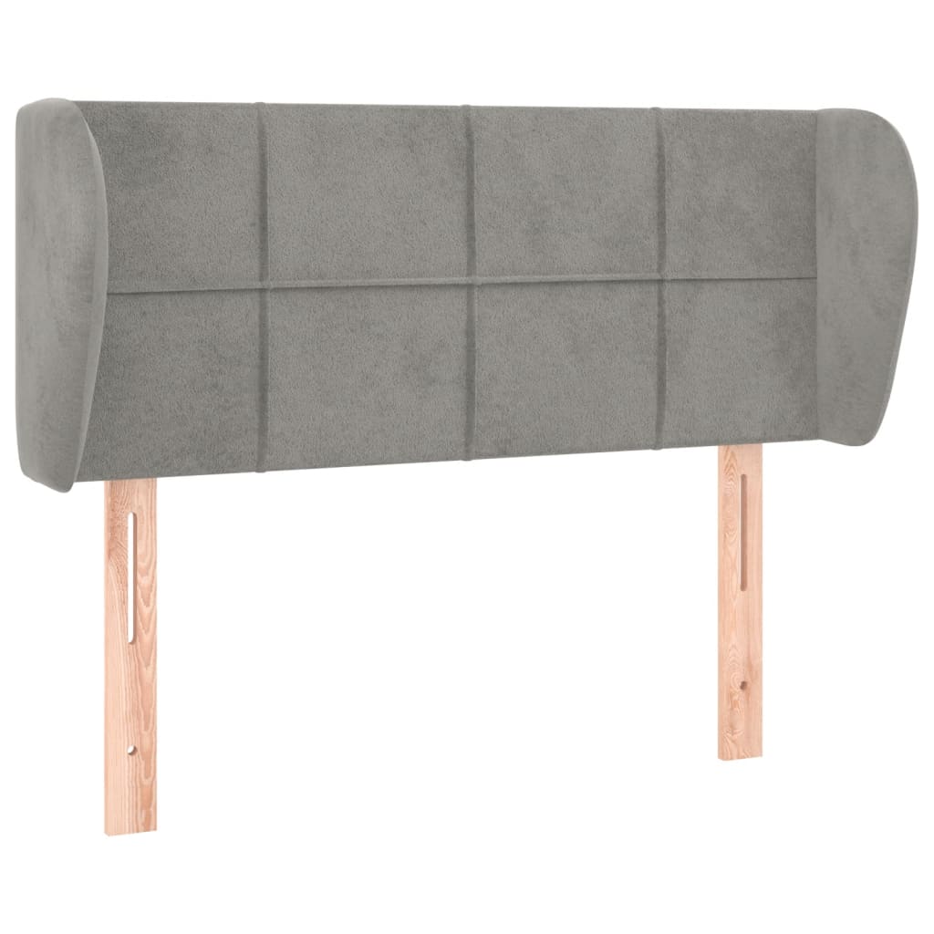 vidaXL Tête de lit avec oreilles Gris clair 103x23x78/88 cm Velours