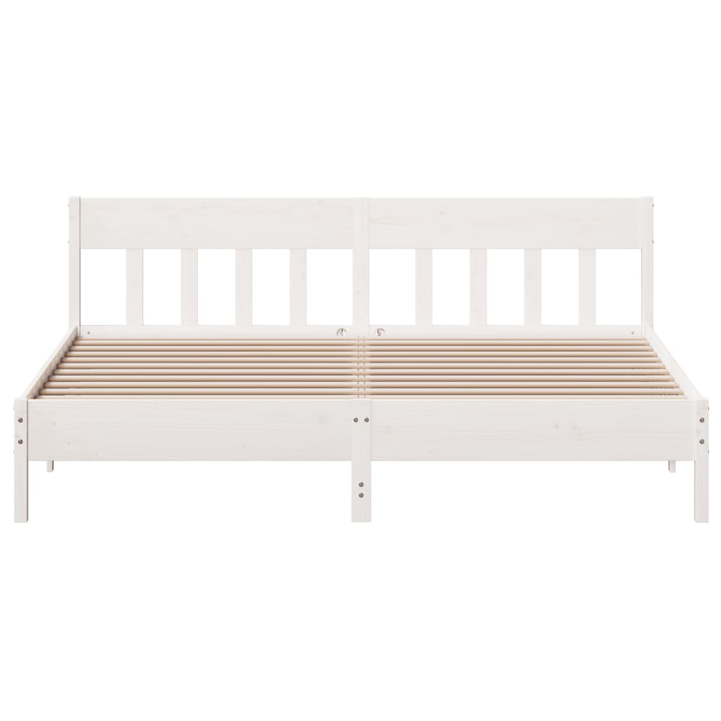 vidaXL Cadre de lit sans matelas blanc 180x200 cm bois massif de pin