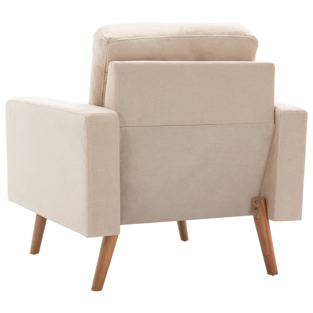 vidaXL Fauteuil Crème Tissu