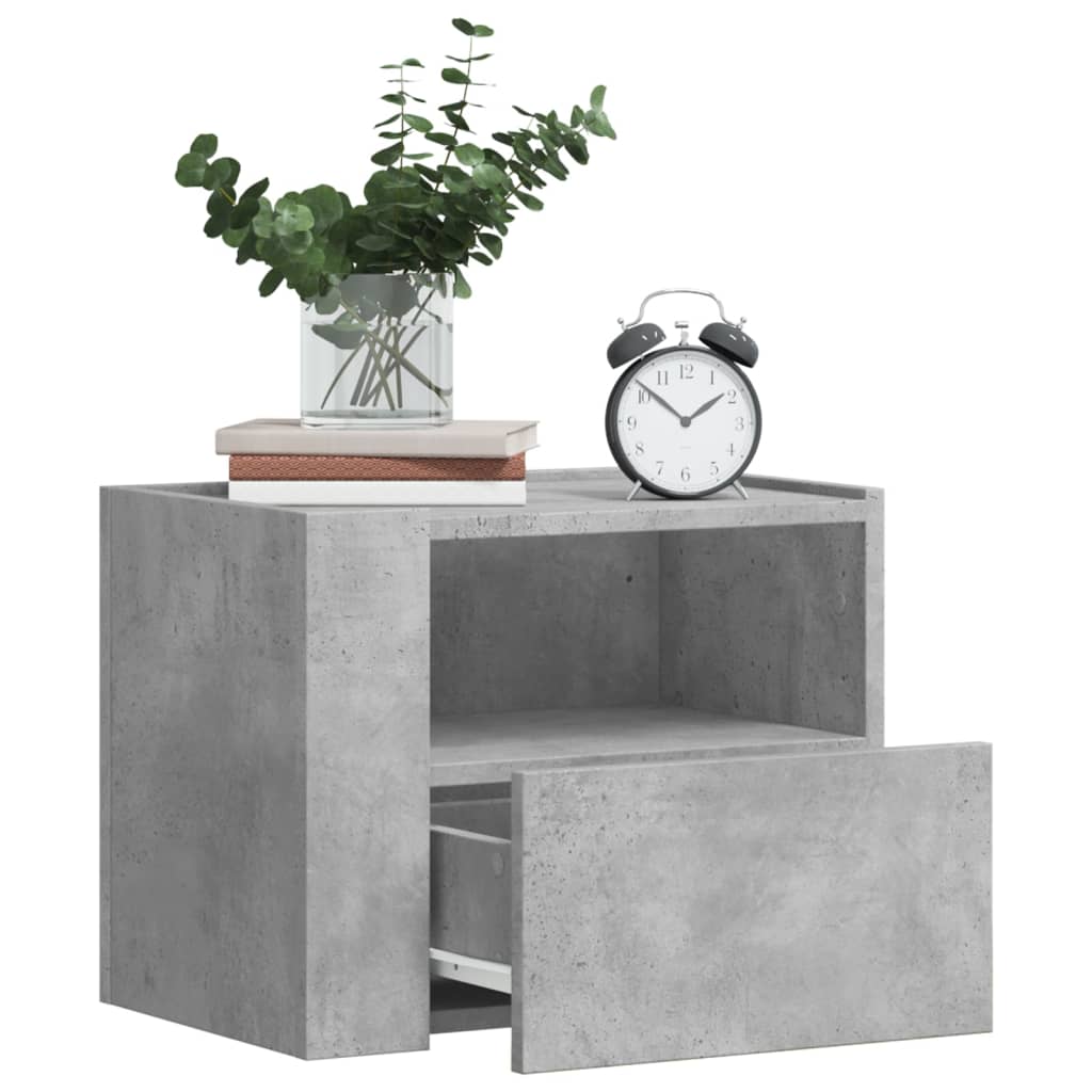 vidaXL Tables de chevet murales 2 pcs gris béton 45x30x35 cm