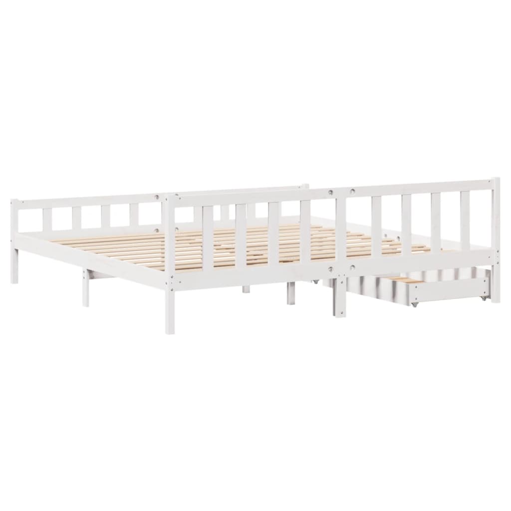 vidaXL Cadre de lit sans matelas blanc 180x200 cm bois massif de pin