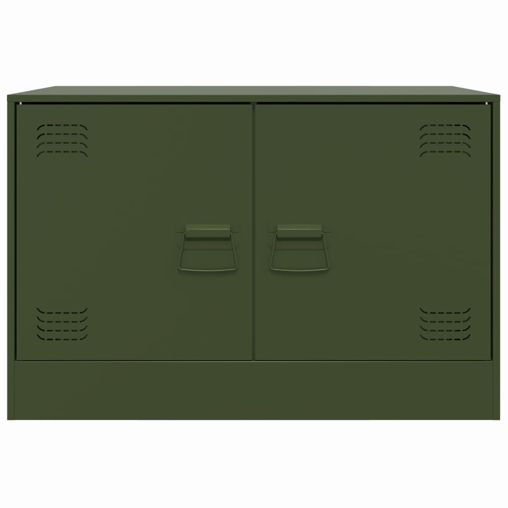 vidaXL Meuble TV vert olive 67x39x44 cm acier