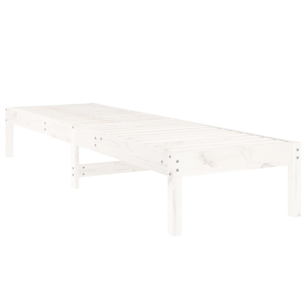 vidaXL Chaise longue blanc 199,5x60x74 cm bois massif de pin