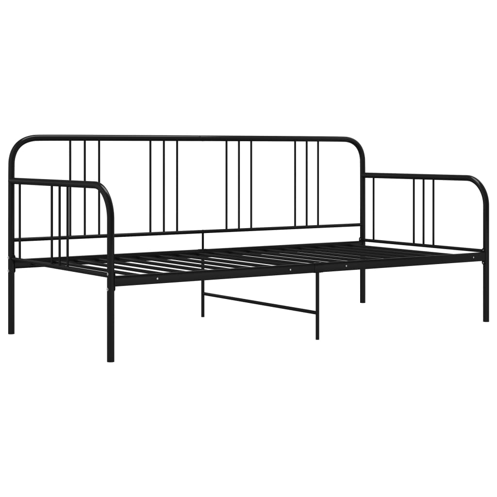 vidaXL Cadre de canapé-lit sans matelas noir métal 90x200 cm