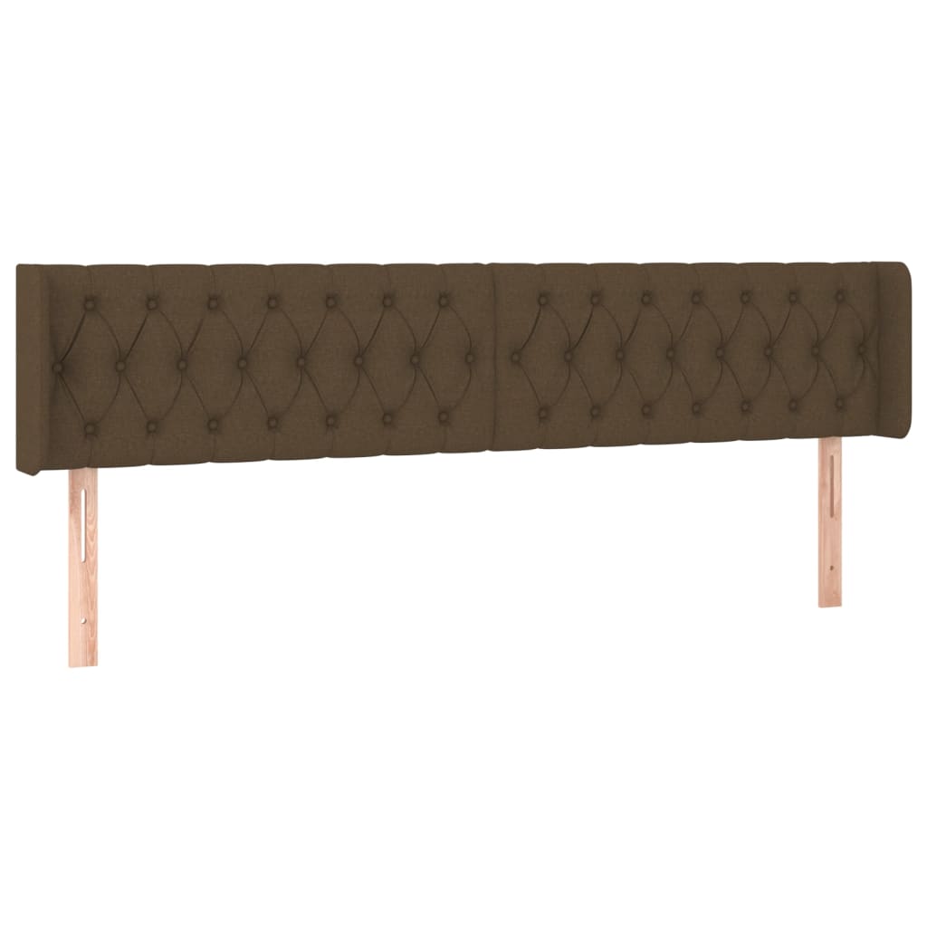 vidaXL Tête de lit à LED Marron foncé 183x16x78/88 cm Tissu