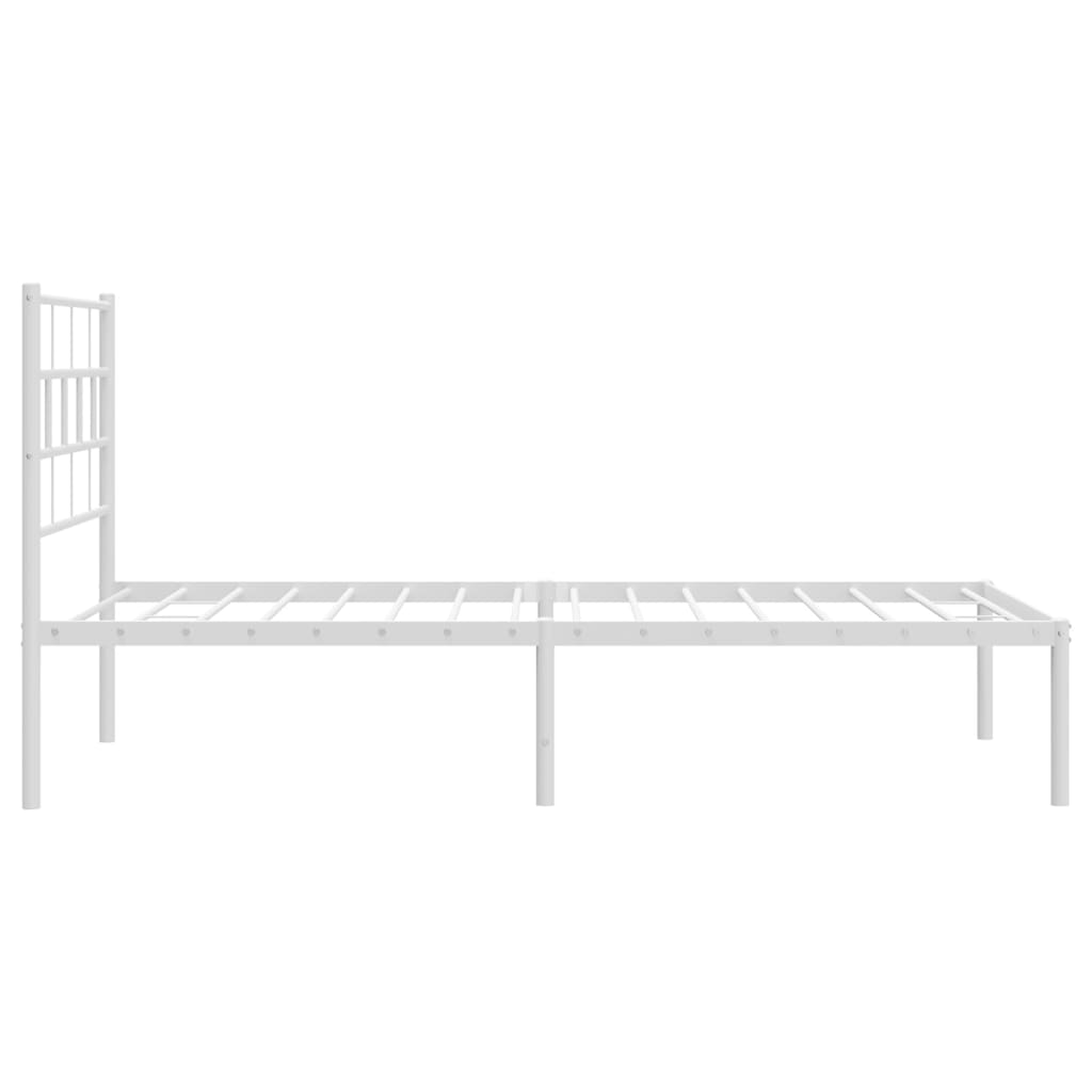 vidaXL Cadre de lit métal sans matelas et tête de lit blanc 100x190 cm