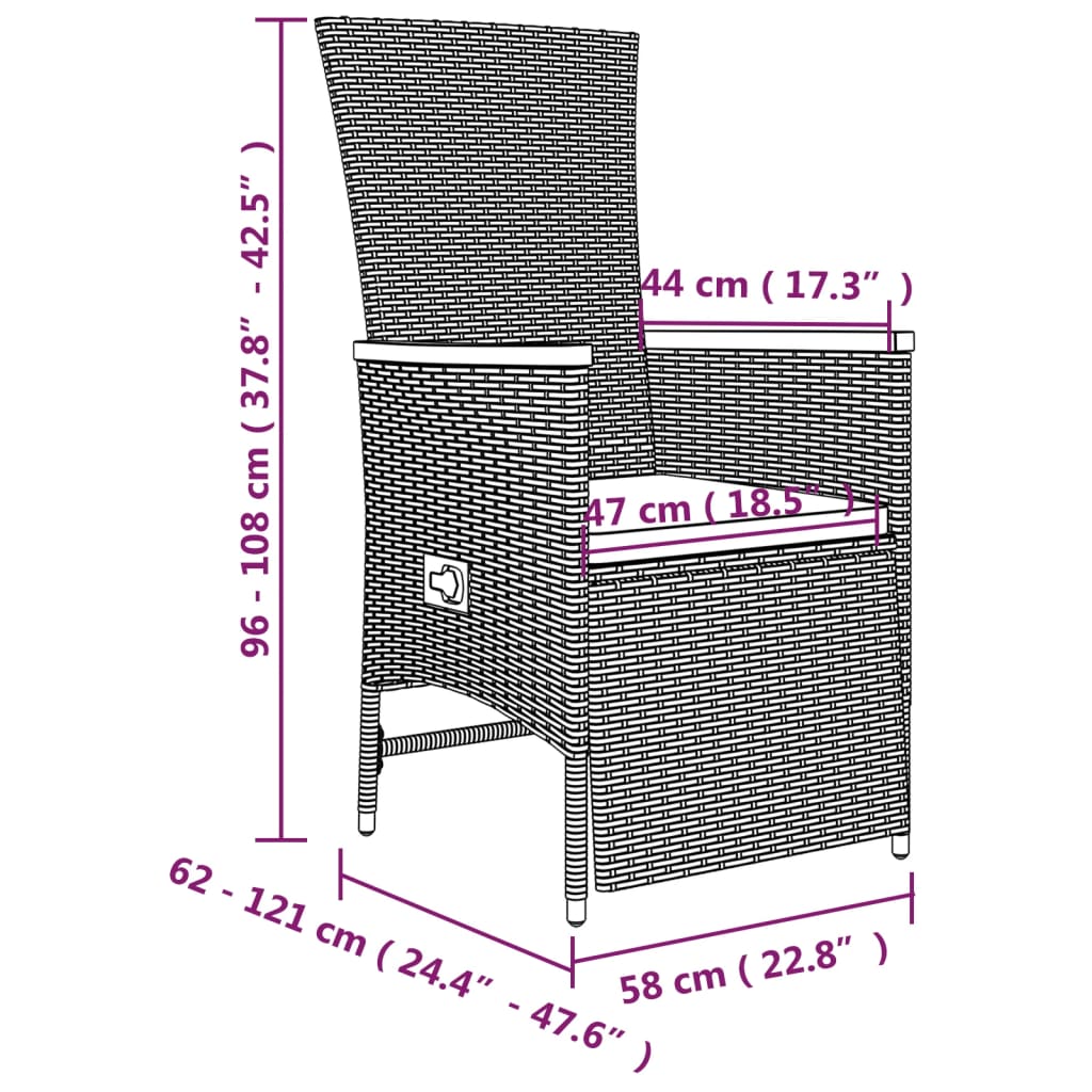 vidaXL Ensemble à manger de jardin 9 pcs coussins gris résine tressée