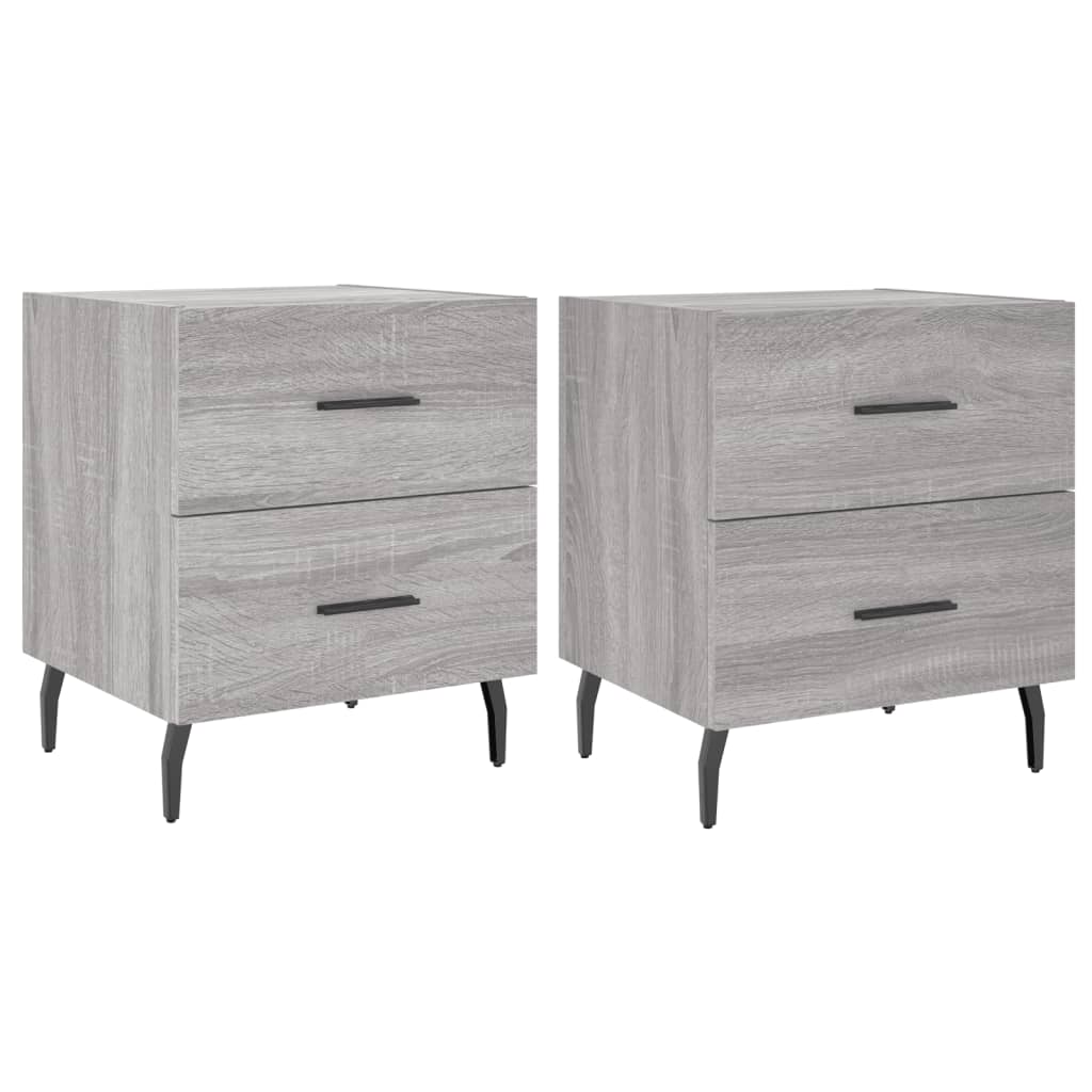 vidaXL Tables de chevet 2 pcs sonoma gris 40x35x47,5 cm