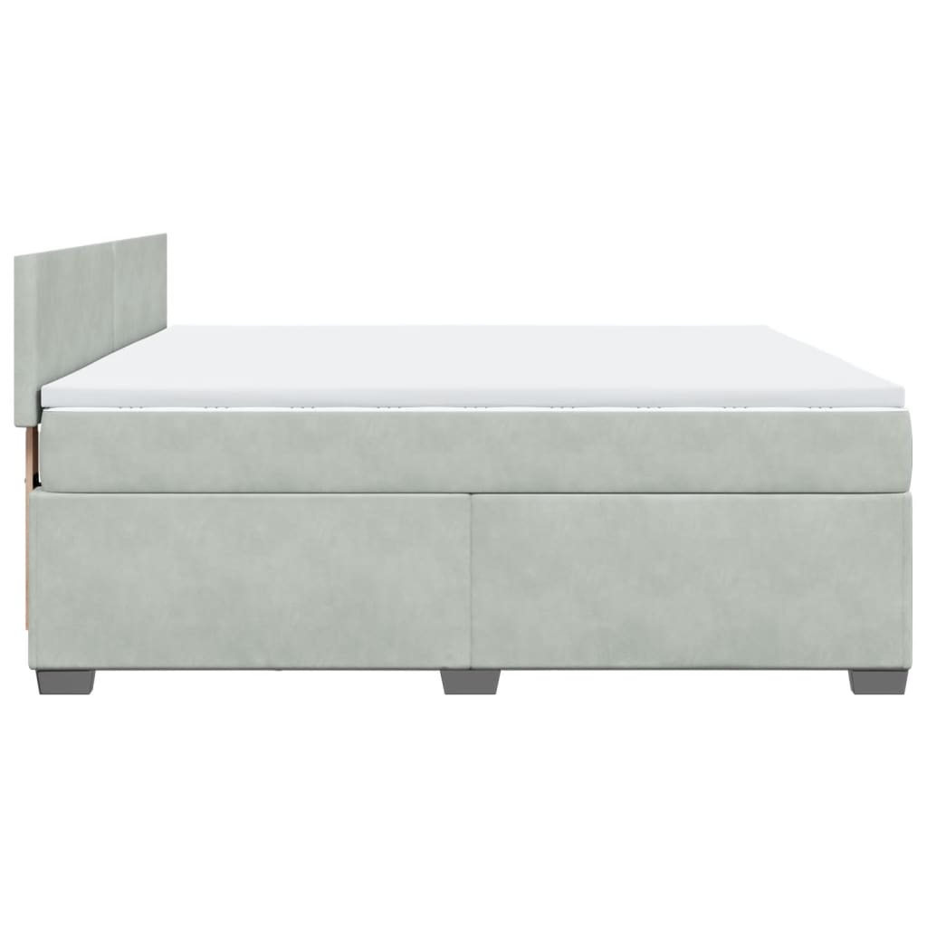 vidaXL Sommier à lattes de lit et matelas Gris clair 180x200cm Velours