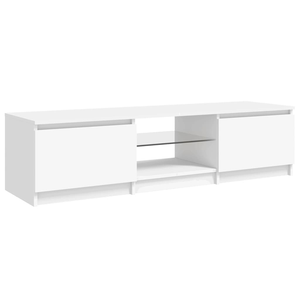 vidaXL Meuble TV avec lumières LED blanc 140x40x35,5 cm