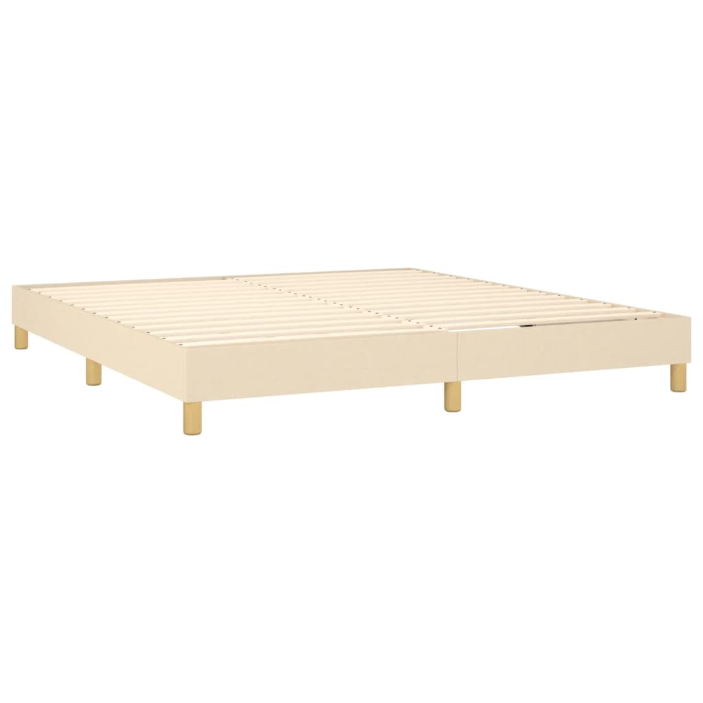 vidaXL Sommier à lattes de lit avec matelas Crème 180x200 cm Tissu