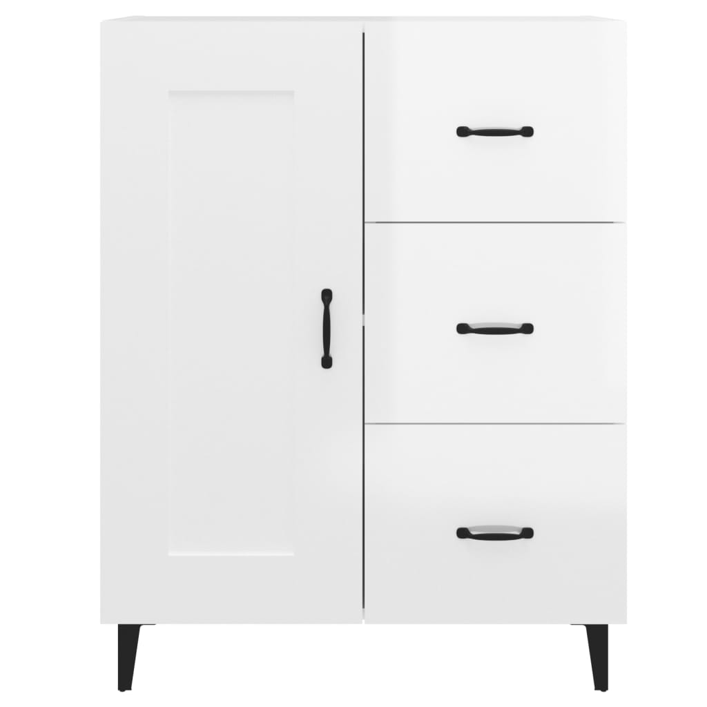 vidaXL Buffet Blanc brillant 69,5x34x90 cm Bois d'ingénierie