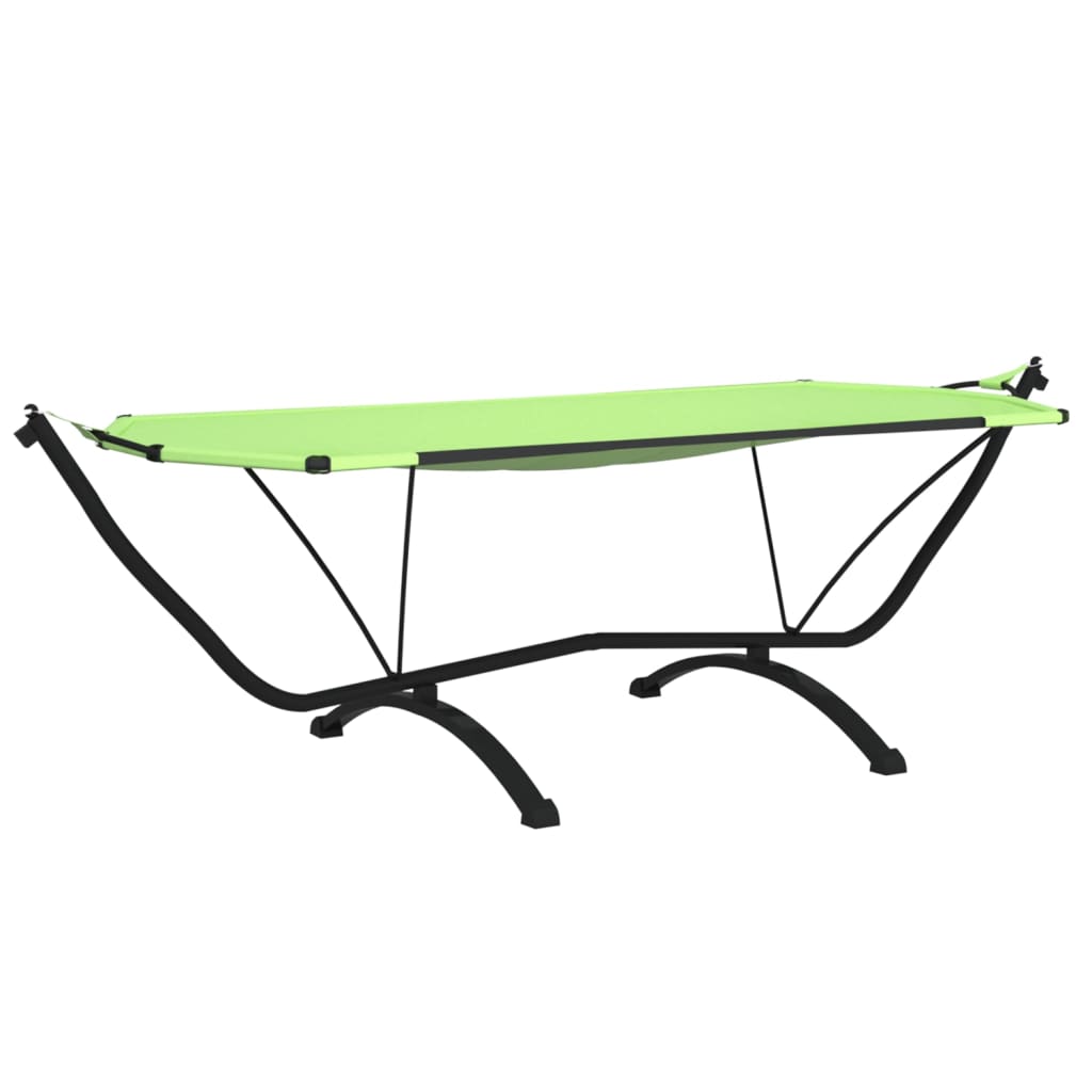 vidaXL Lit de repos d'extérieur avec auvent Vert Acier et tissu Oxford