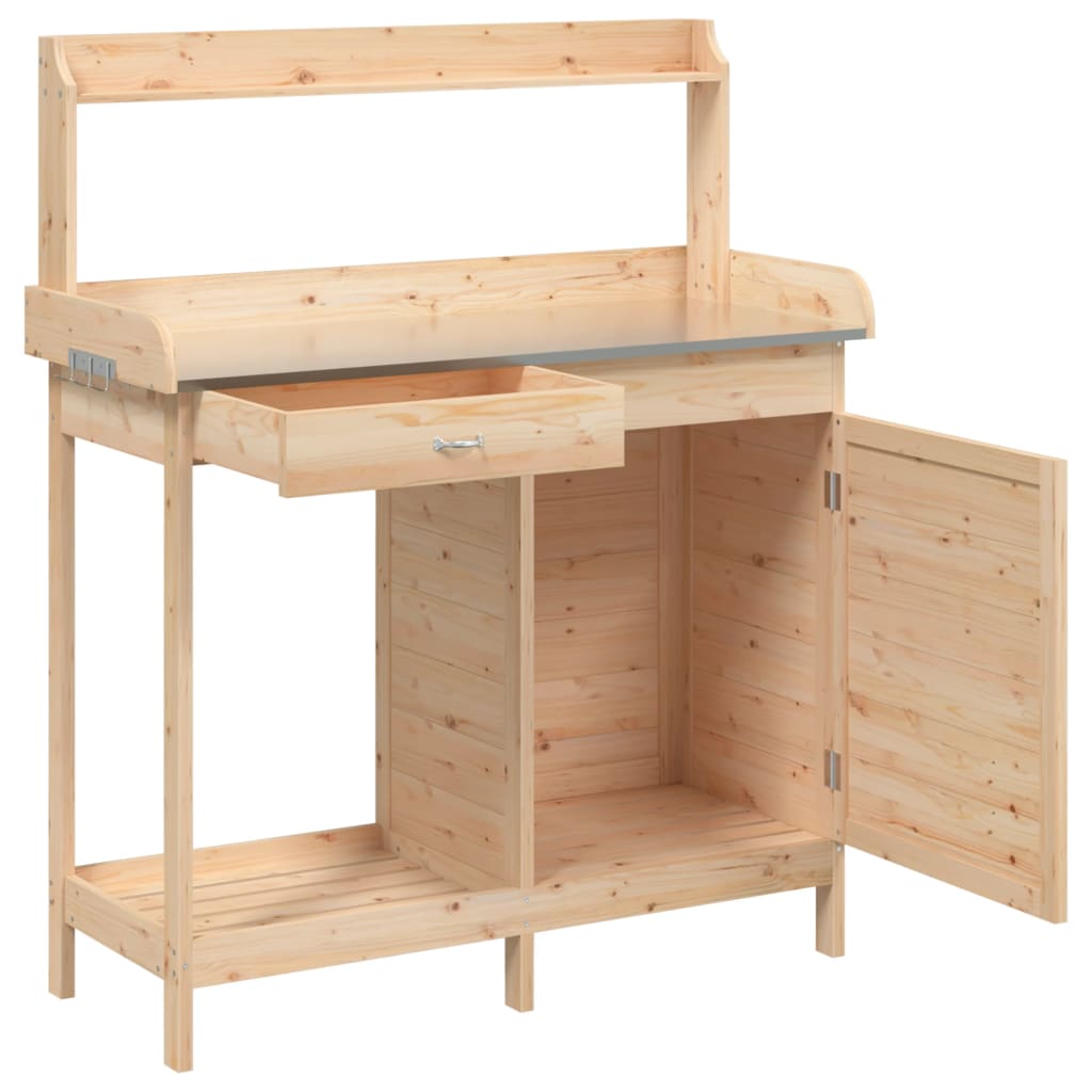 vidaXL Table de rempotage avec armoire bois massif de sapin