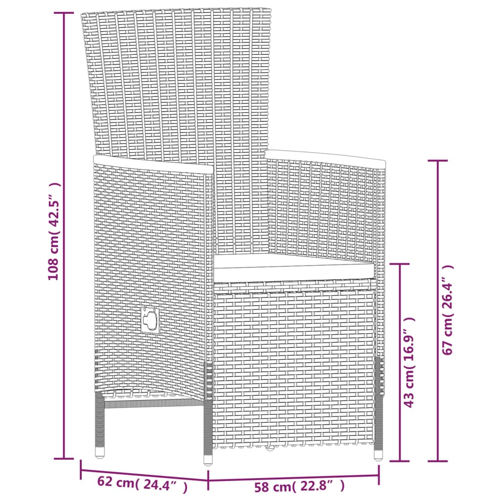 vidaXL Ensemble à manger de jardin avec coussins 9 pcs Gris