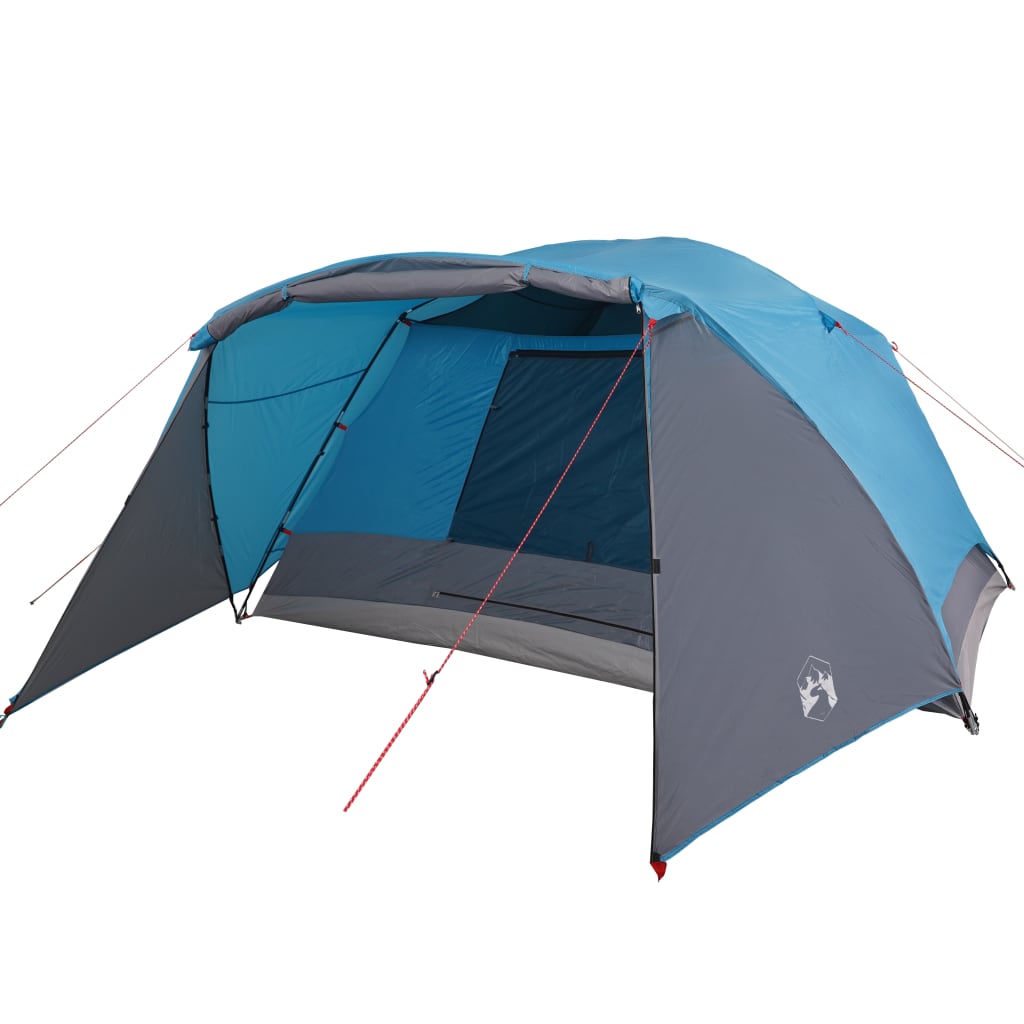 vidaXL Tente de camping avec porche 4 personnes bleu imperméable