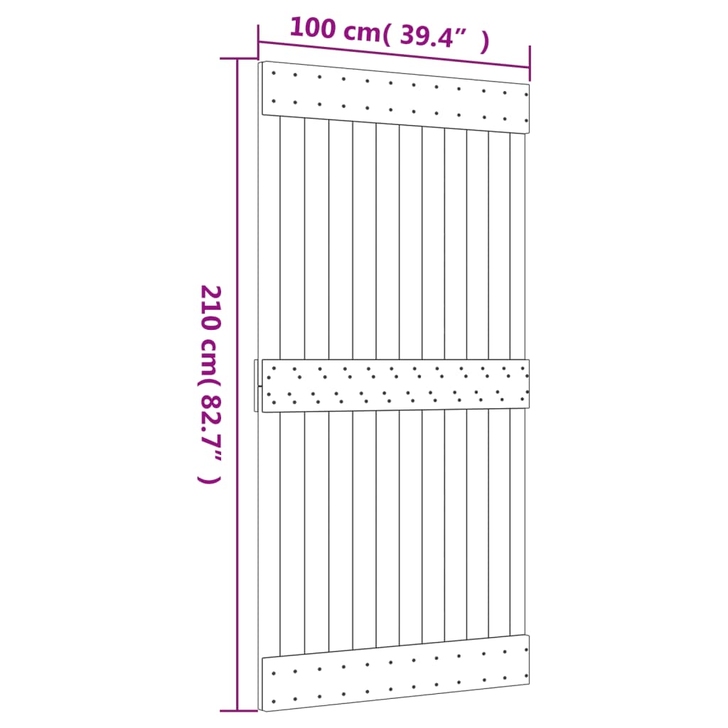 vidaXL Porte NARVIK 100x210 cm bois massif de pin