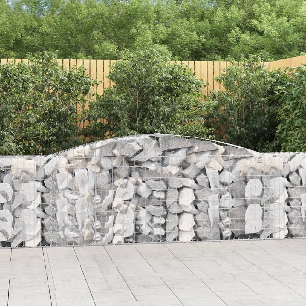 vidaXL Paniers à gabions arqués 5 pcs 400x30x100/120 cm Fer galvanisé