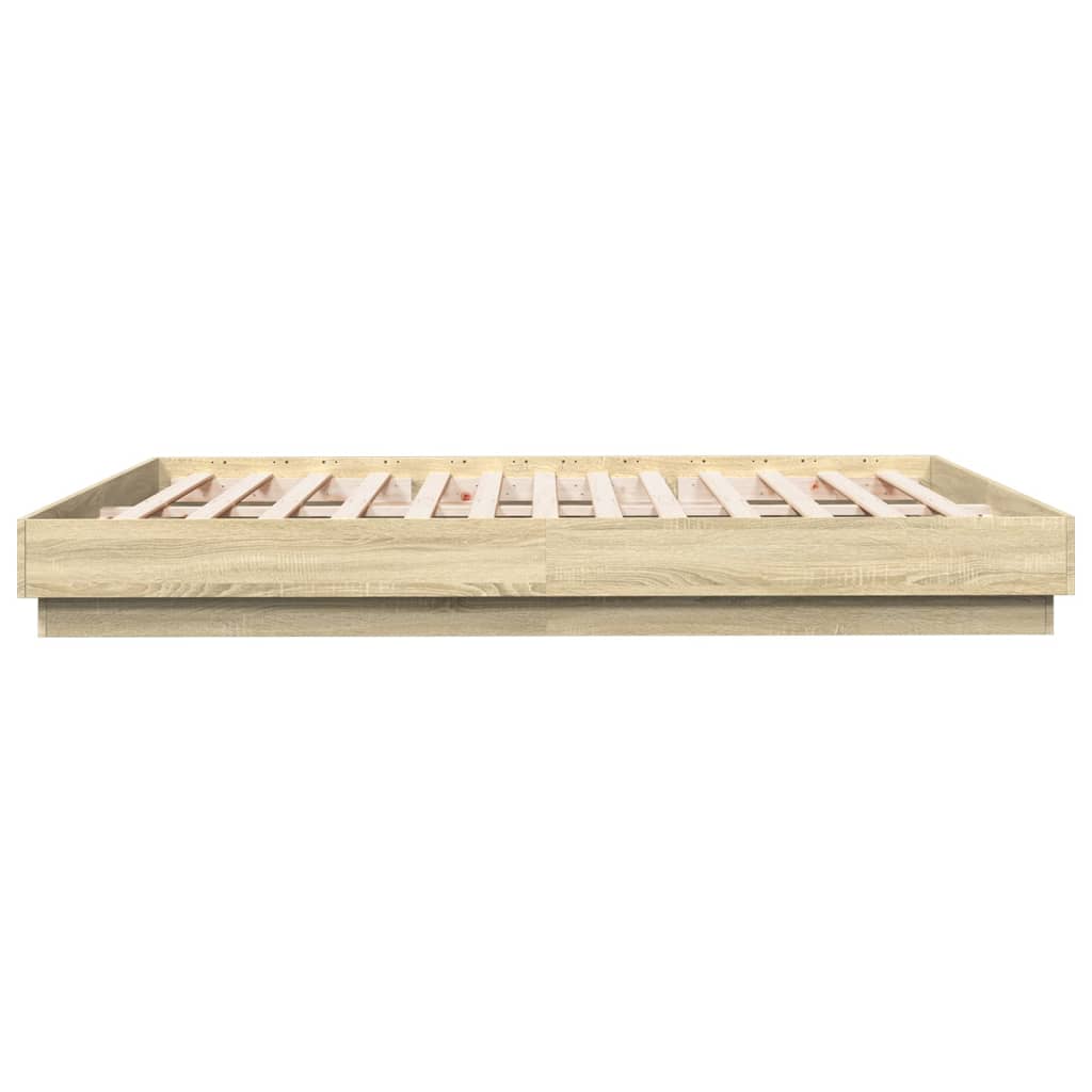 vidaXL Cadre de lit chêne sonoma 200x200 cm bois d'ingénierie