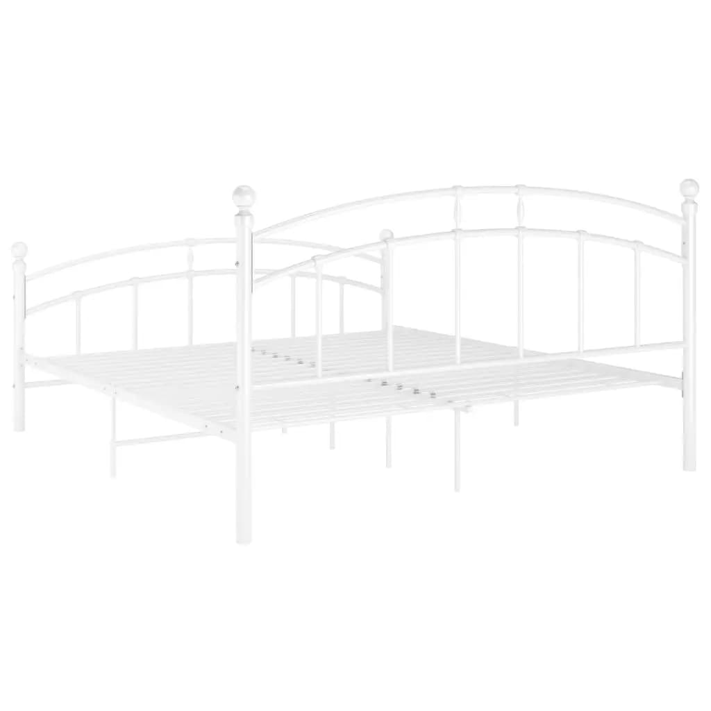 vidaXL Cadre de lit sans matelas blanc métal 200x200 cm