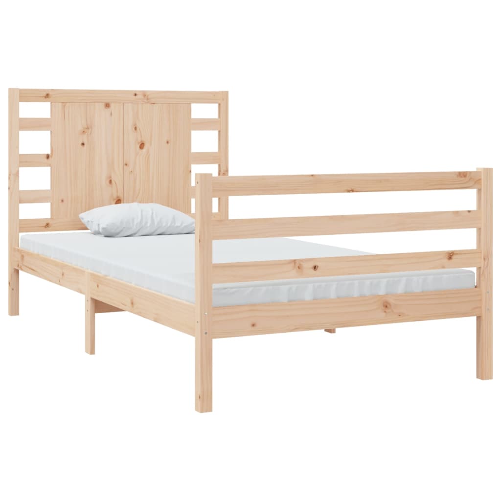 vidaXL Cadre de lit bois de pin massif 75x190 cm petit simple