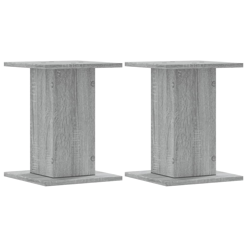 vidaXL Supports de haut-parleurs 2 pcs gris sonoma bois d'ingénierie