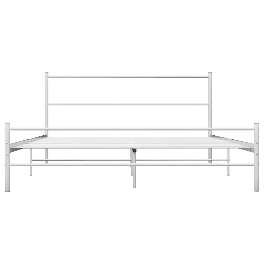 vidaXL Cadre de lit sans matelas blanc métal 140x200 cm