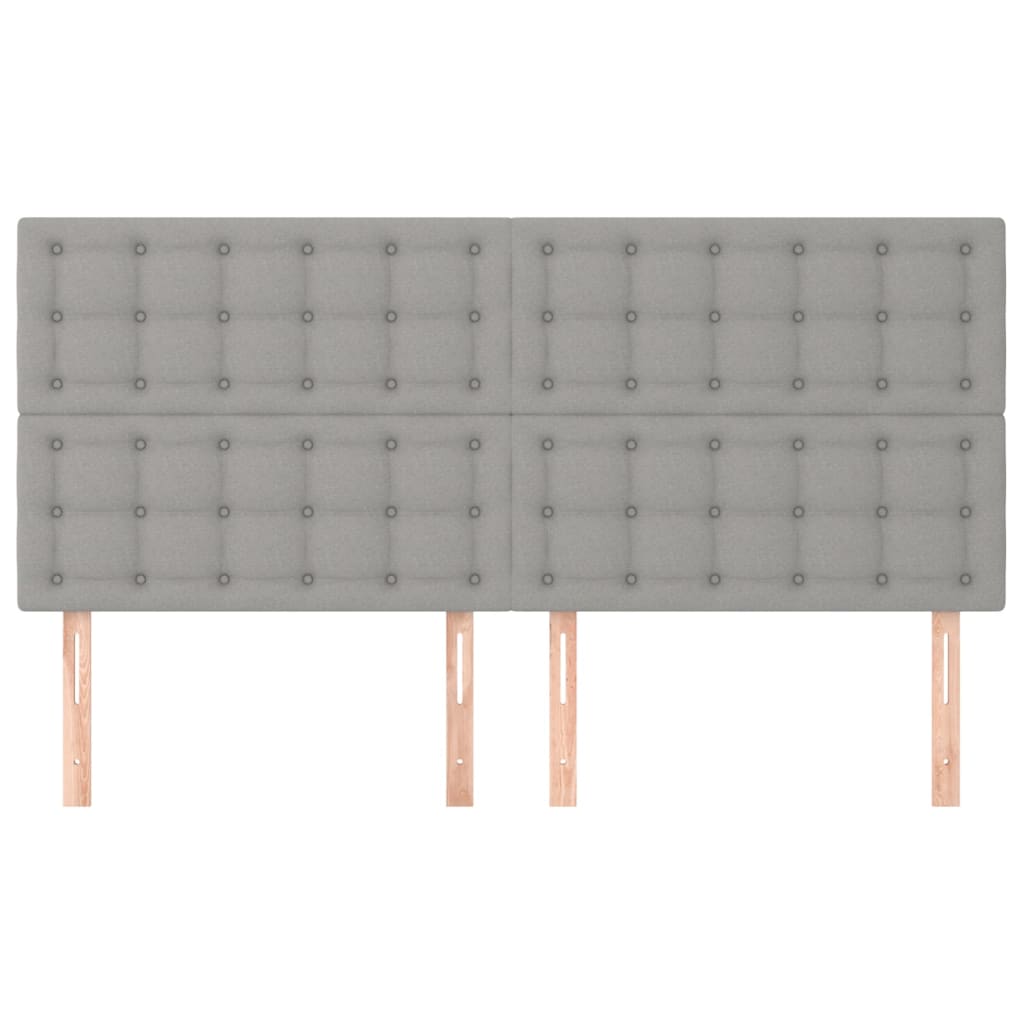 vidaXL Têtes de lit 4 pcs Gris clair 80x5x78/88 cm Tissu