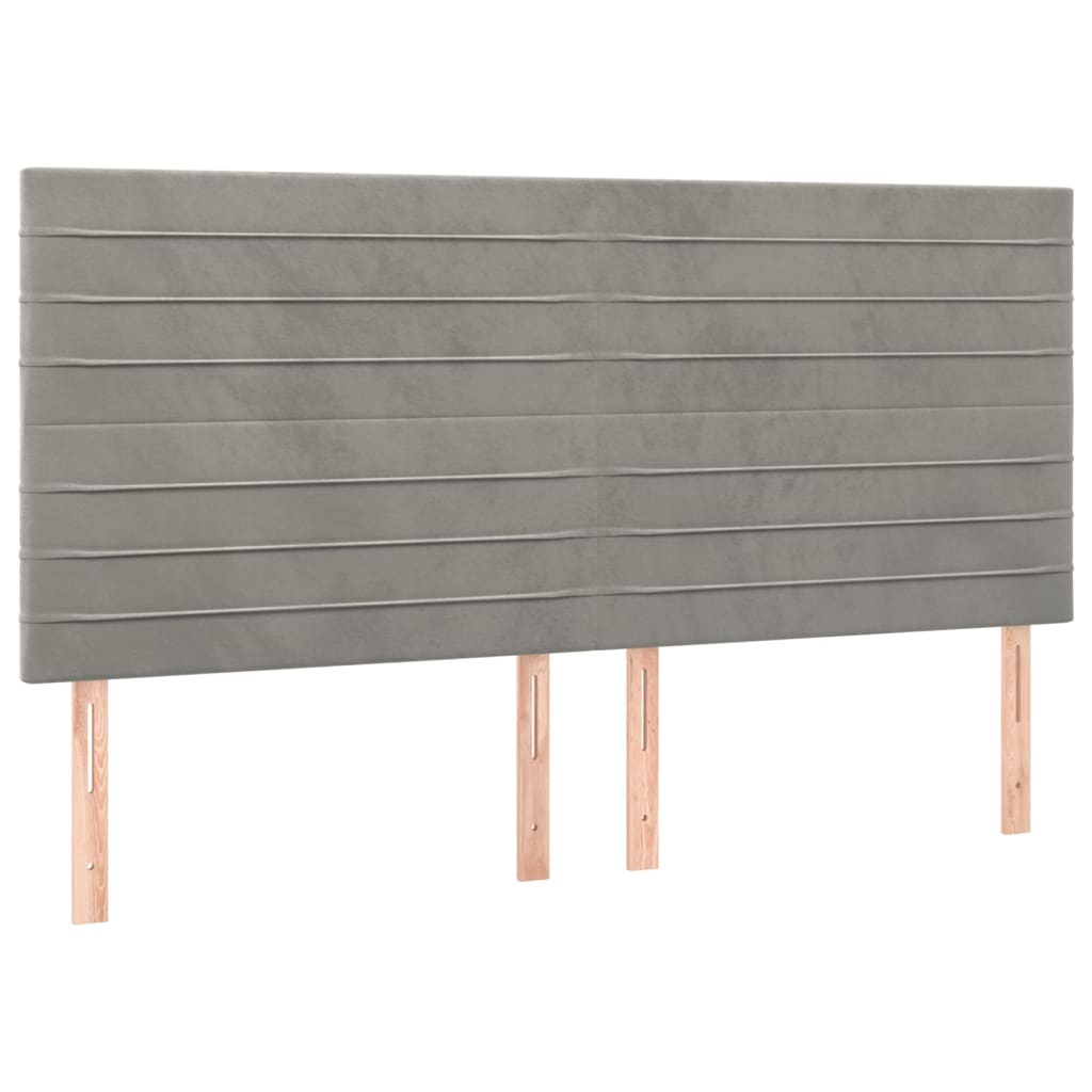 vidaXL Tête de lit à LED Gris clair 160x5x118/128 cm Velours