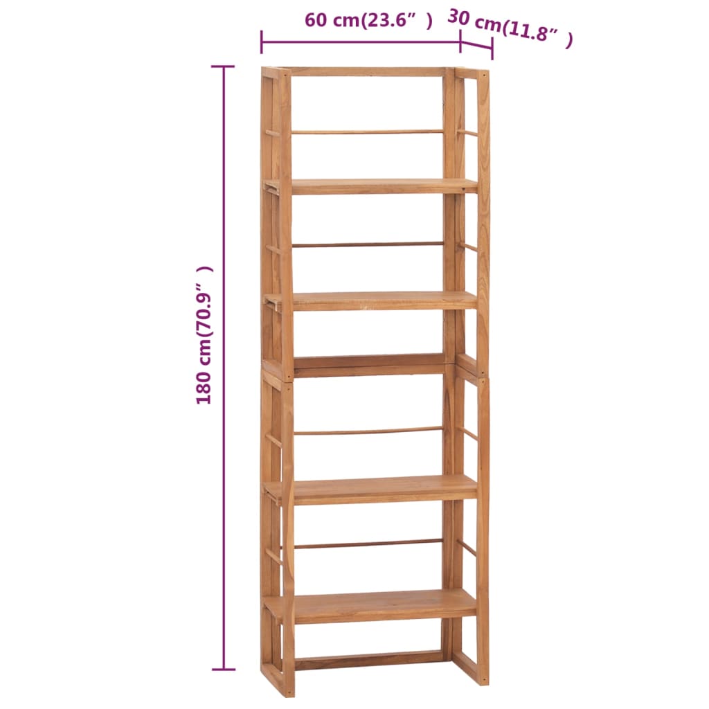 vidaXL Unité d'étagères 60x30x180 cm Bois de teck solide