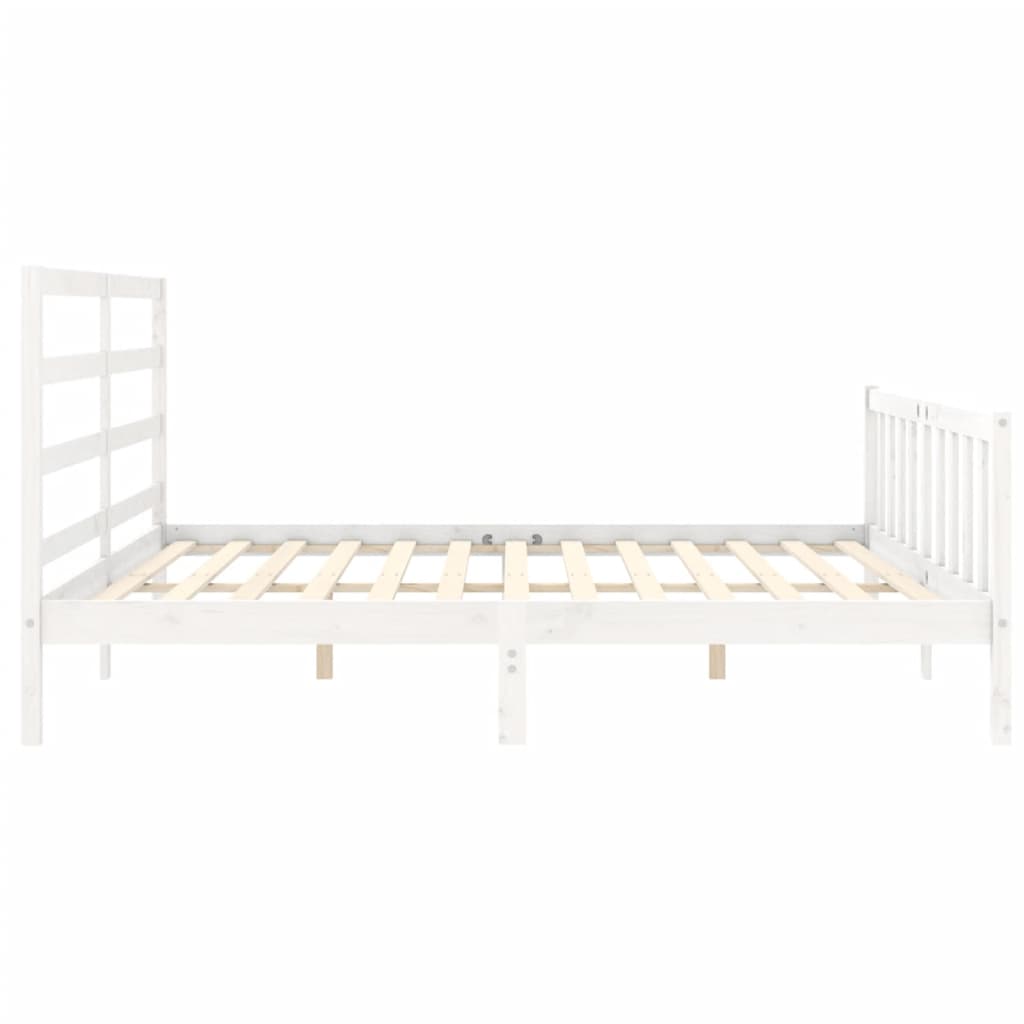 vidaXL Cadre de lit sans matelas blanc bois de pin massif