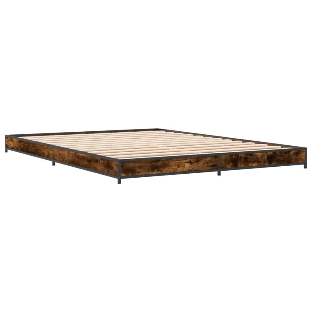 vidaXL Cadre de lit sans matelas chêne fumé 120x200 cm