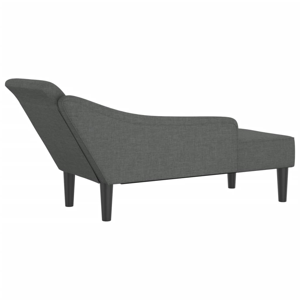 vidaXL Chaise longue avec coussins gris foncé tissu