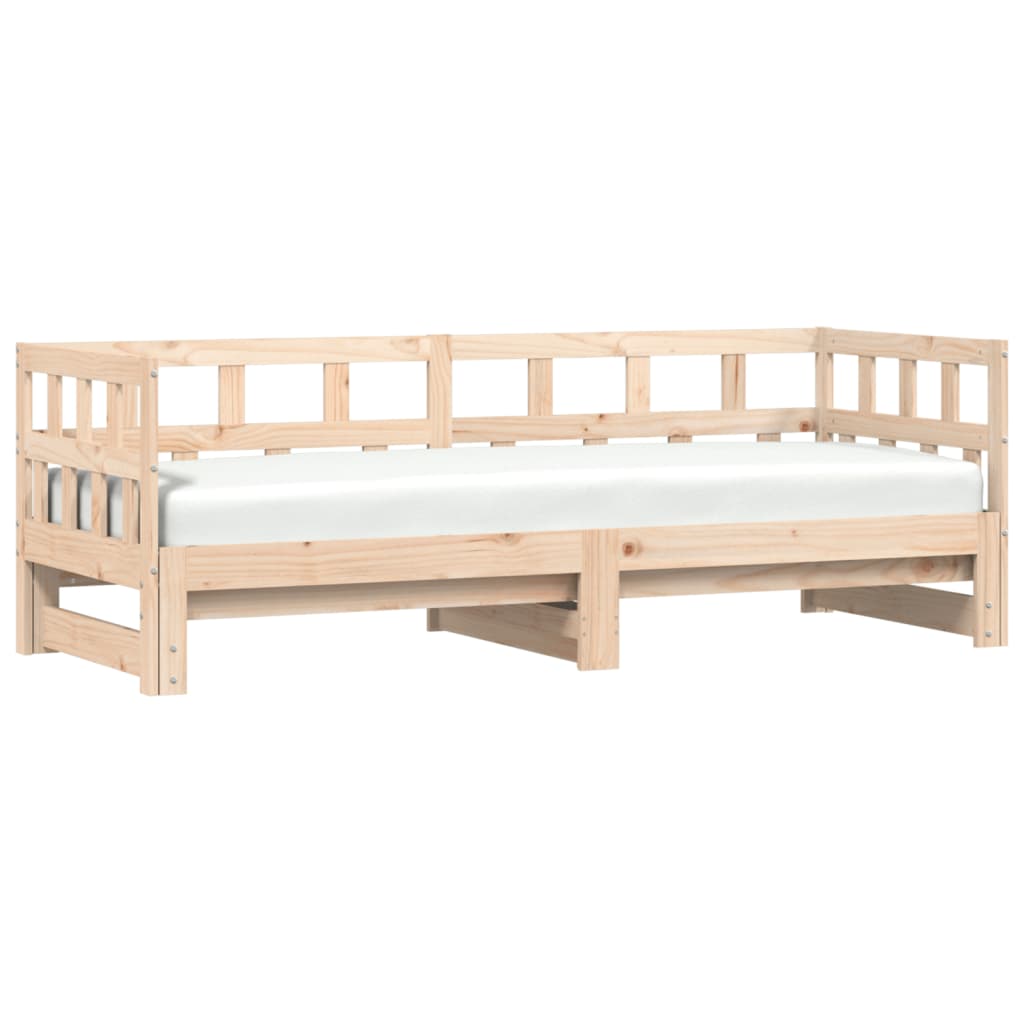 vidaXL Lit de jour et lit gigogne sans matelas 80x200 cm bois massif