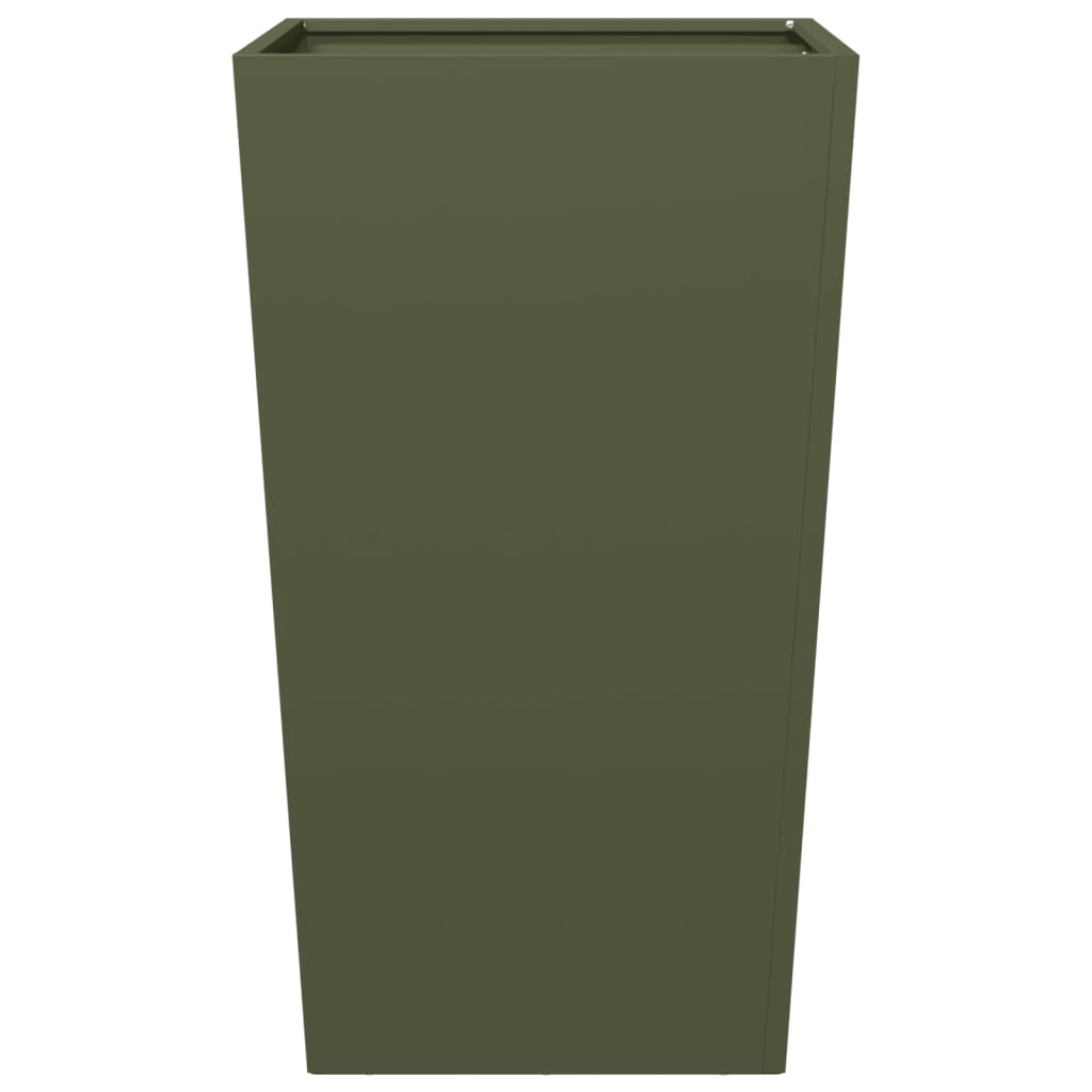 vidaXL Jardinières 2 pcs vert olive 45x45x75 cm acier